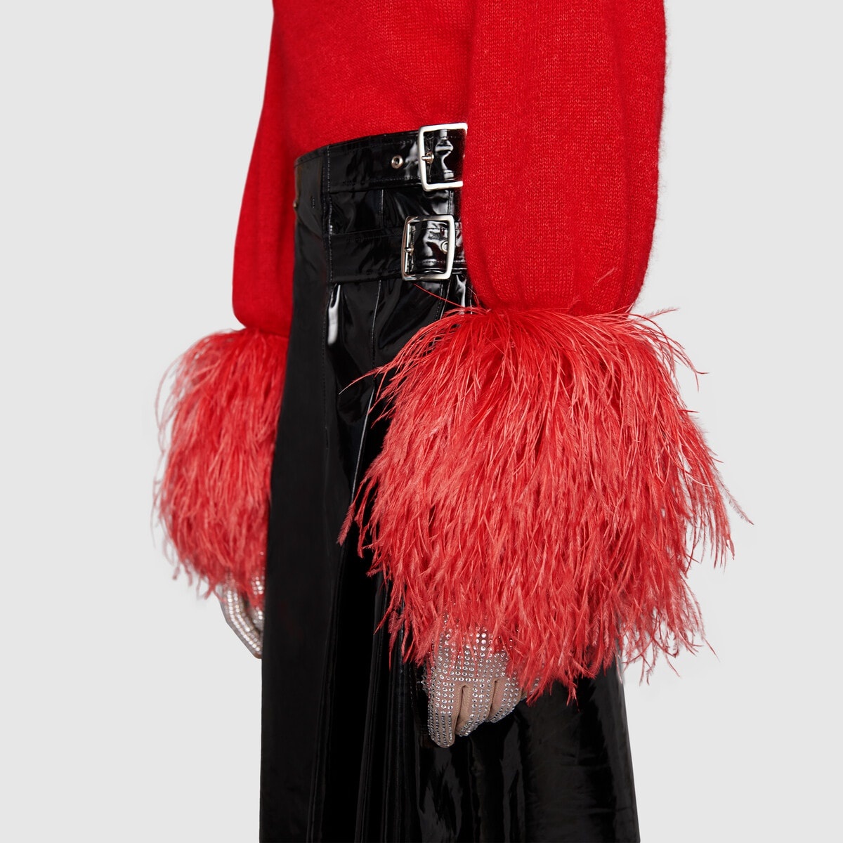 Silk mohair sweater with feathers - 8