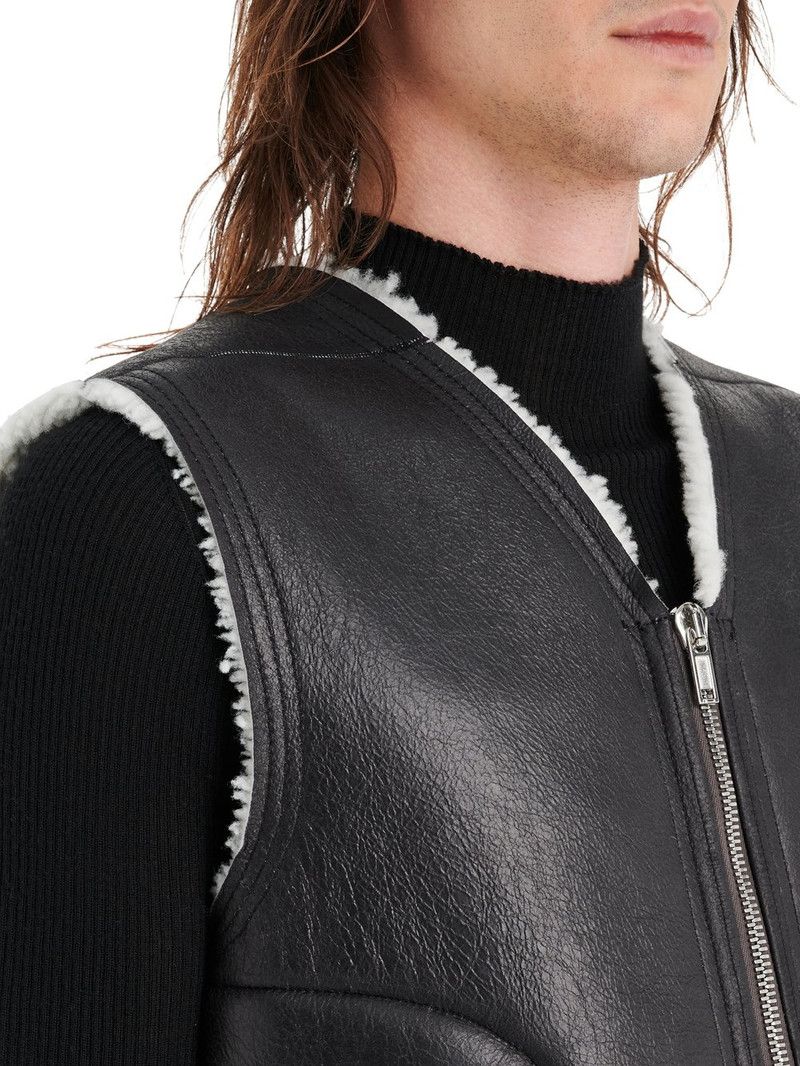Black Shearling Cargo Vest 6