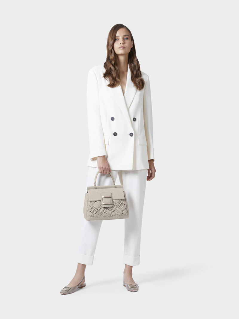 Roger Vivier Viv' Cabas Foulard Lacquered Buckle Bag in Fabrics outlook