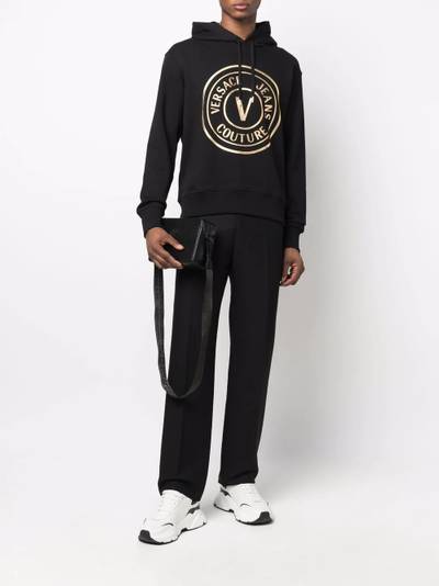 VERSACE JEANS COUTURE round logo cotton hoodie outlook