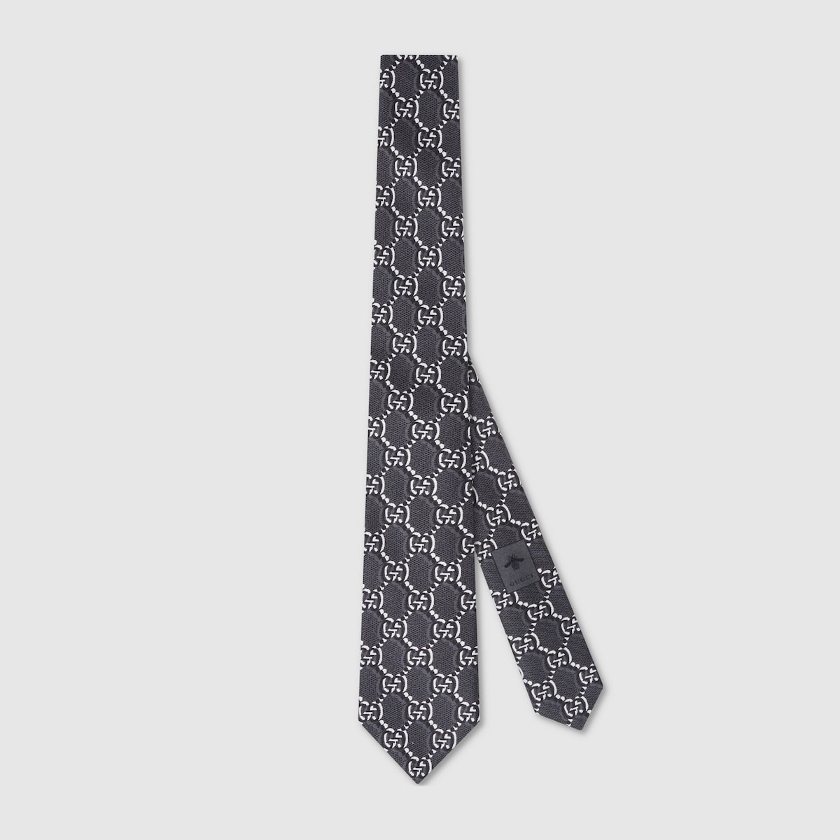 Silk tie with GG print - 1