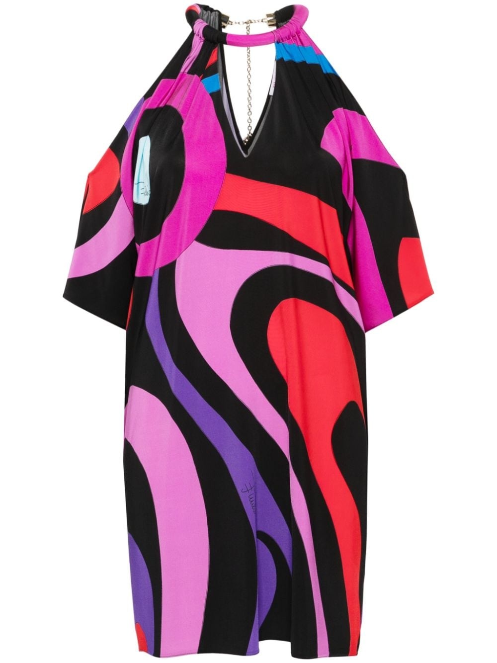 abstract-print mini dress - 1