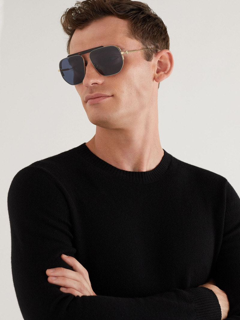 Dior NeoDior NU Aviator-Style Tortoiseshell Acetate and Gold-Tone Sunglasses Tortoiseshell outlook