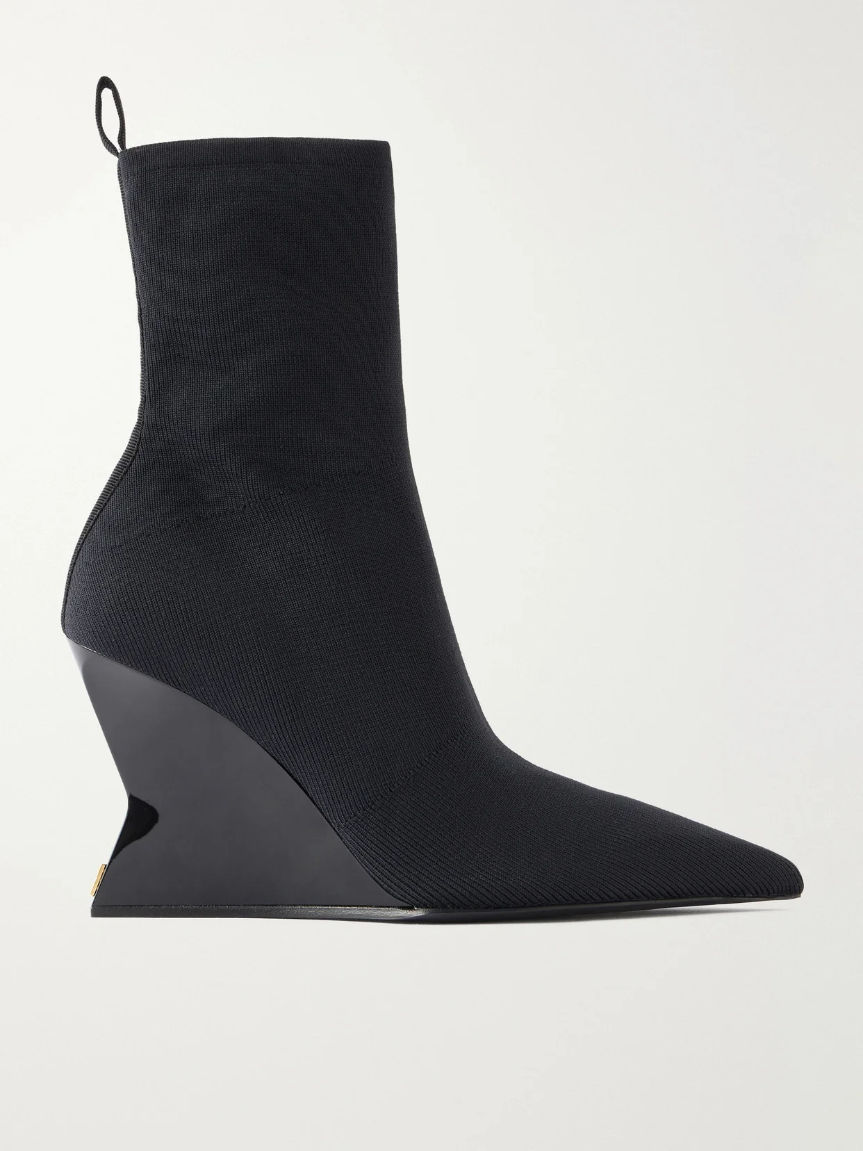 Knitted Wedge Ankle Boots - 1