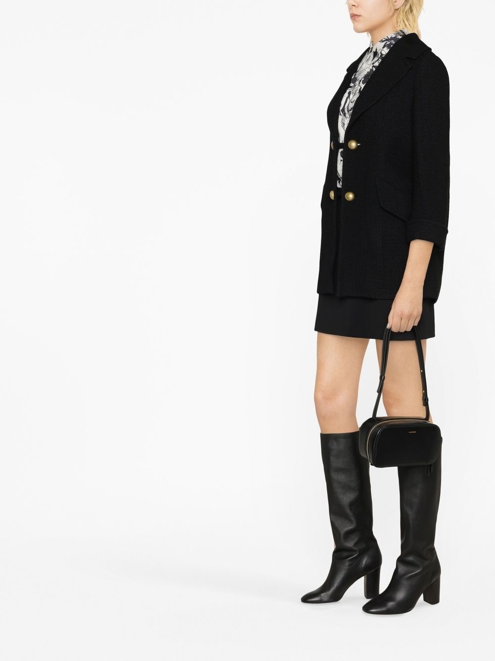 open-front virgin wool coat - 4