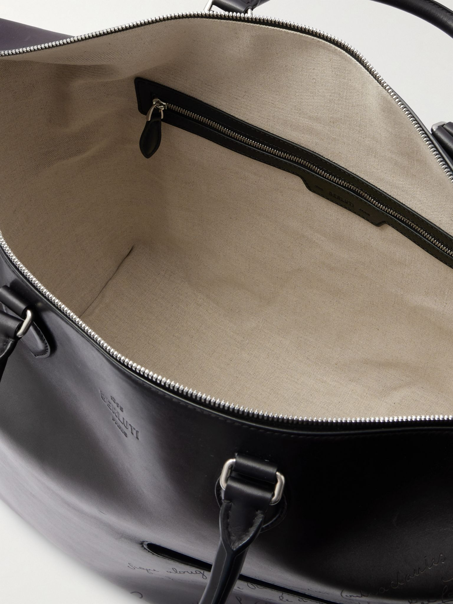 Toujours Scritto Venezia Leather Weekend Bag Black - 5