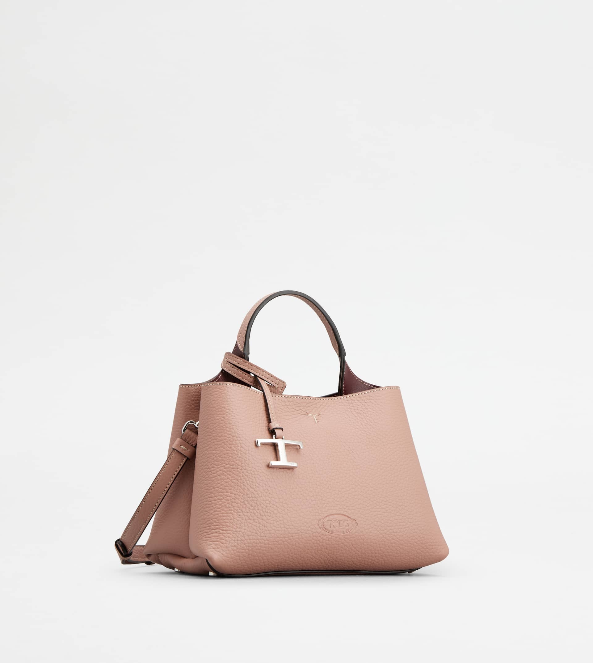 BAG IN LEATHER MICRO - BURGUNDY, PINK - 2