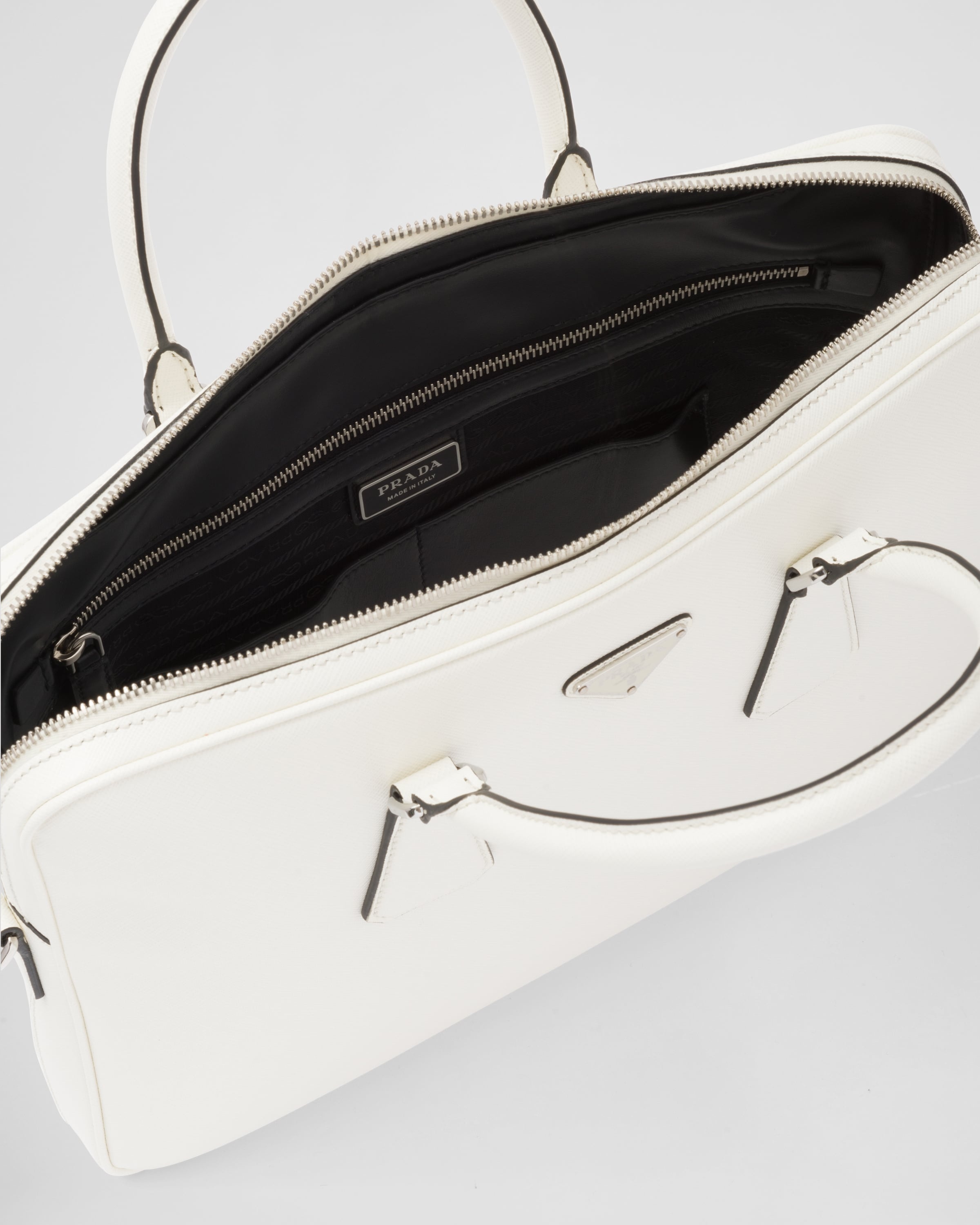 Prada Saffiano Leather Work Bag White N