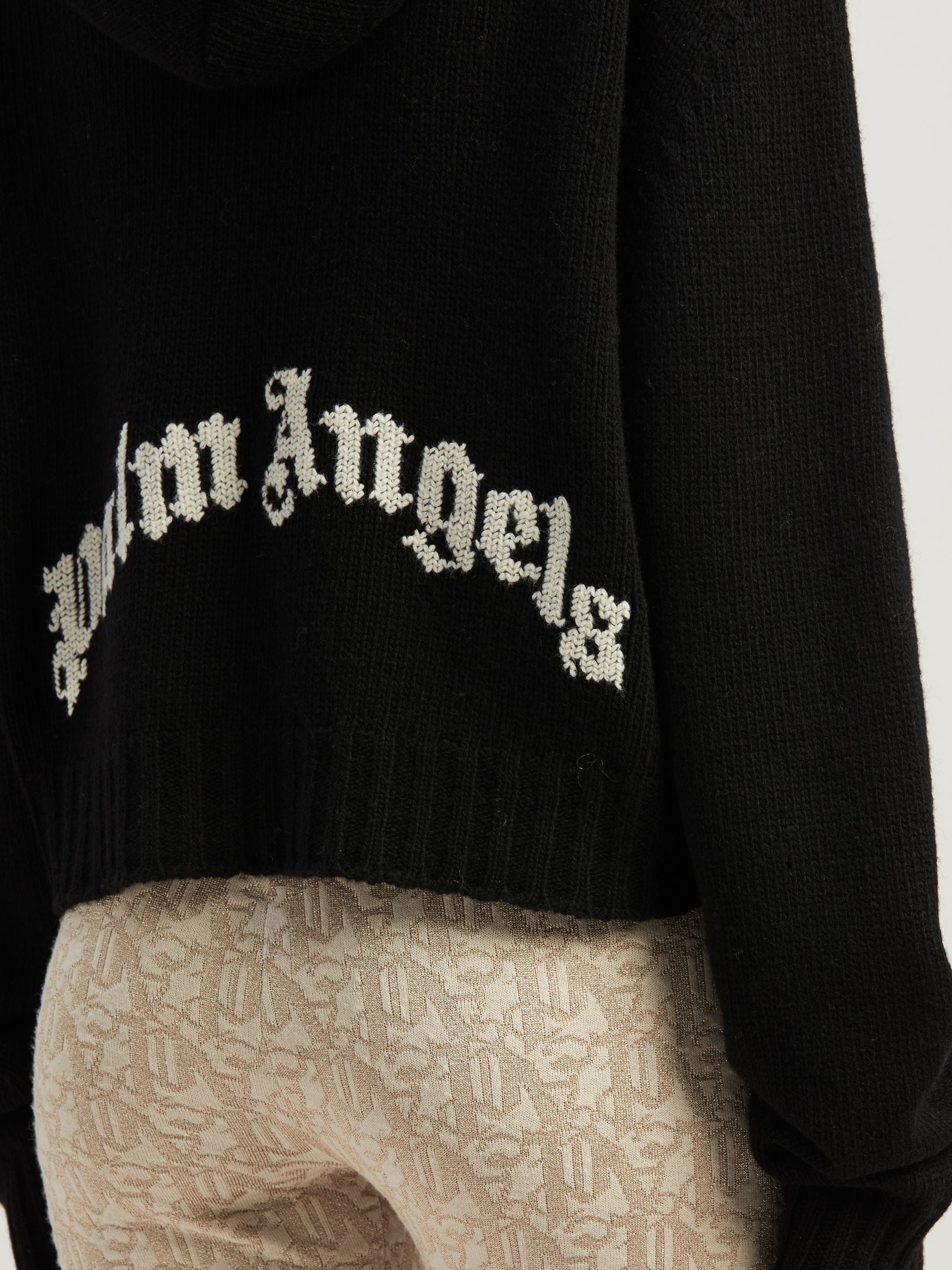 Curved Logo Knit Hoodie - 6