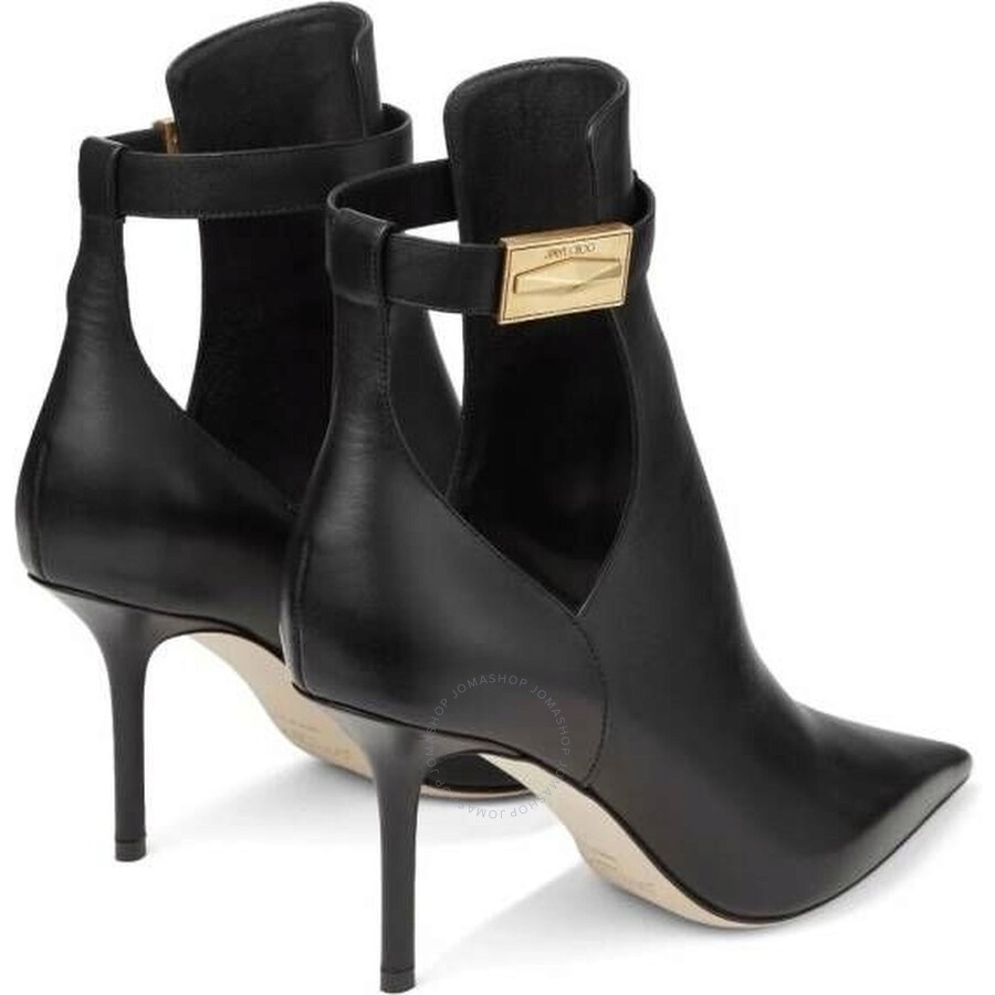 Jimmy Choo Black Nell 85 Leather Ankle Boots - 3