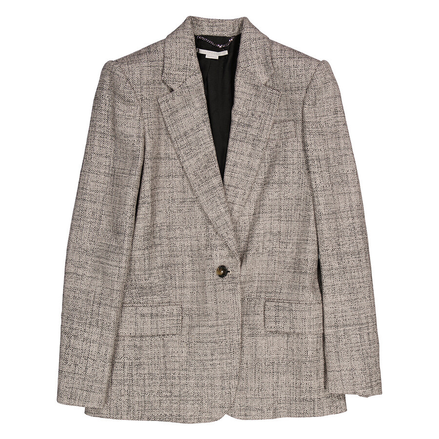 Stella McCartney Ladies Beige Single-Breasted Wide Blazer - 6