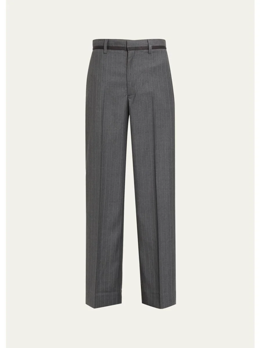 Tuxedo Pinstripe Straight-Leg Trousers - 1