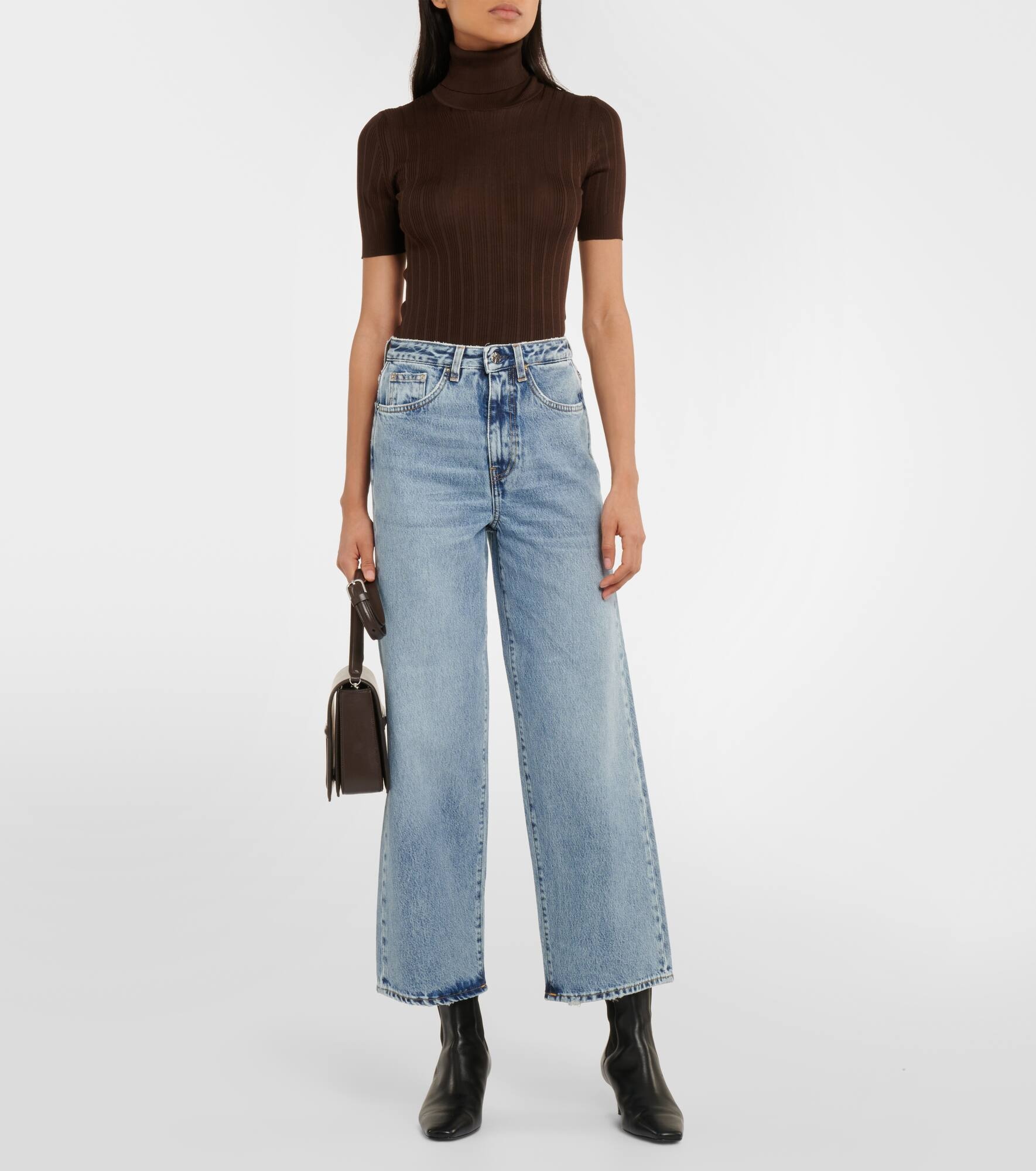 High-rise wide-leg jeans - 6