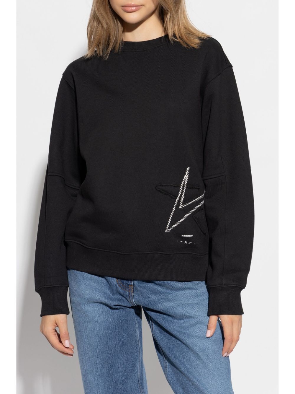 logo embroidered crew neck sweater - 2