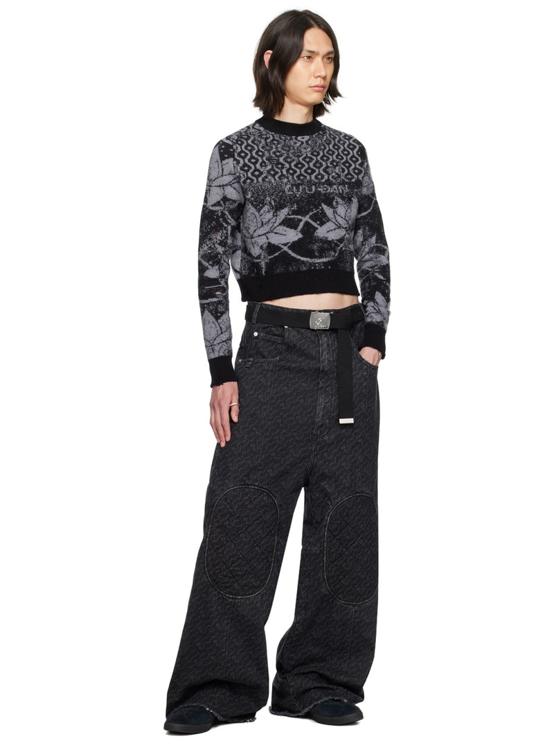 LU'U DAN Black & Gray Shrunk Sweater outlook