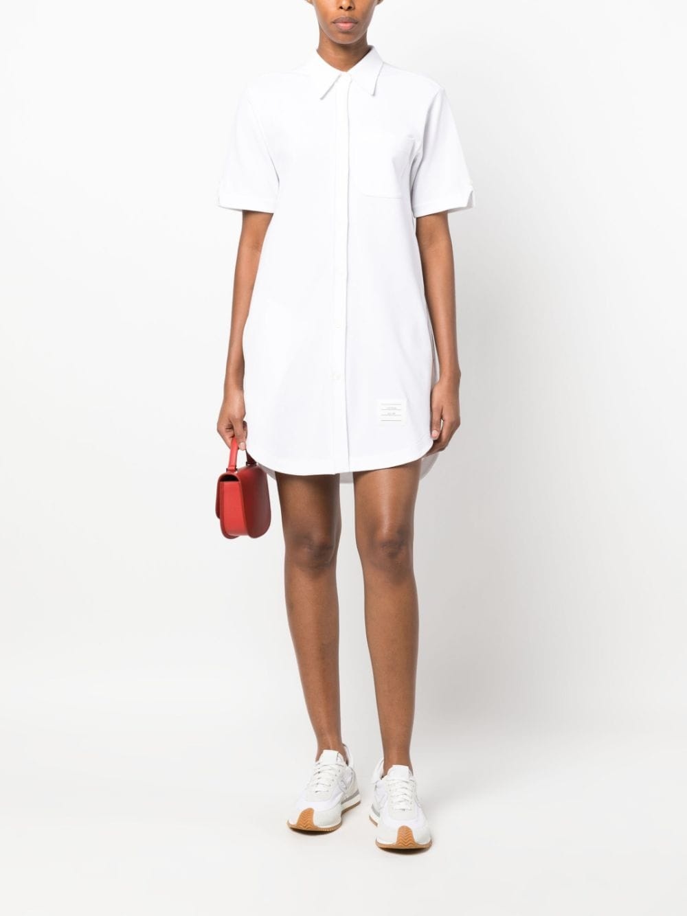 sequin-detail cotton shirt dress - 2
