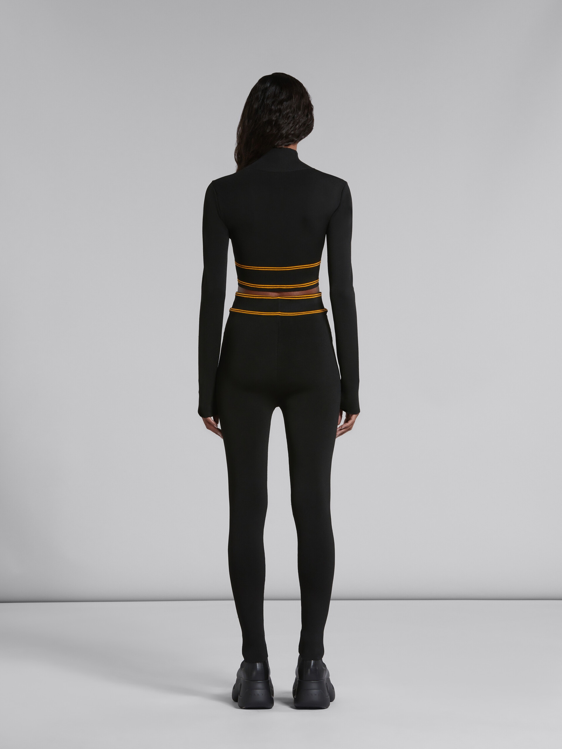 BLACK LEGGINGS WITH LOGO WAIST - 3