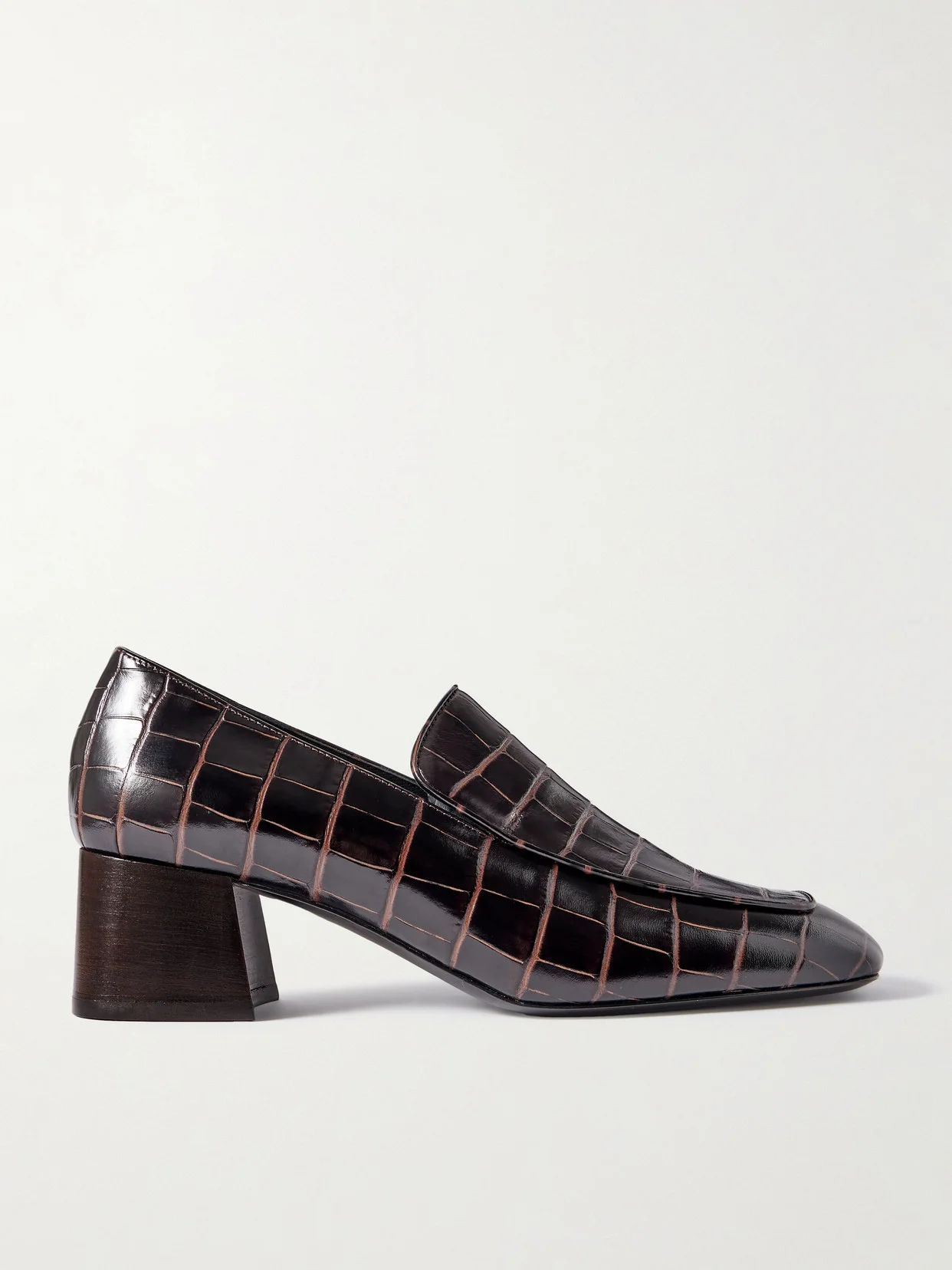 + Net Sustain The Block Heel Croc-effect Leather Pumps - 1