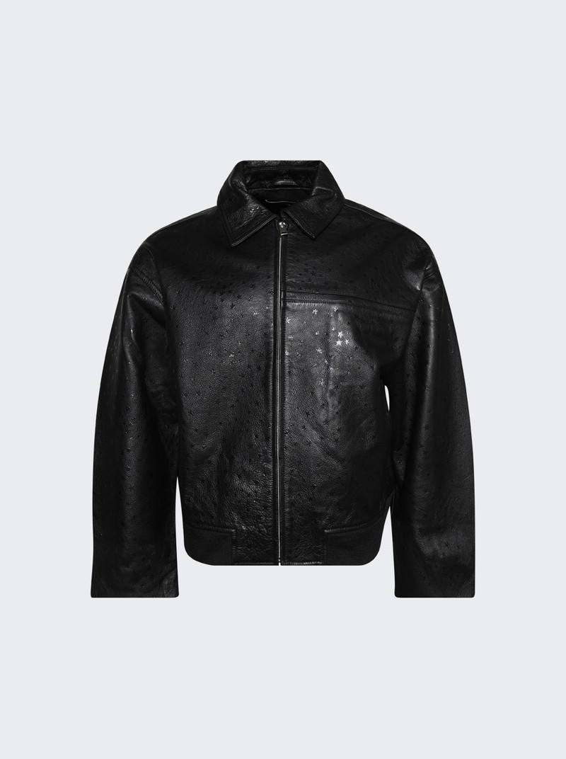 Leather Star Oversized Bomber Black 1
