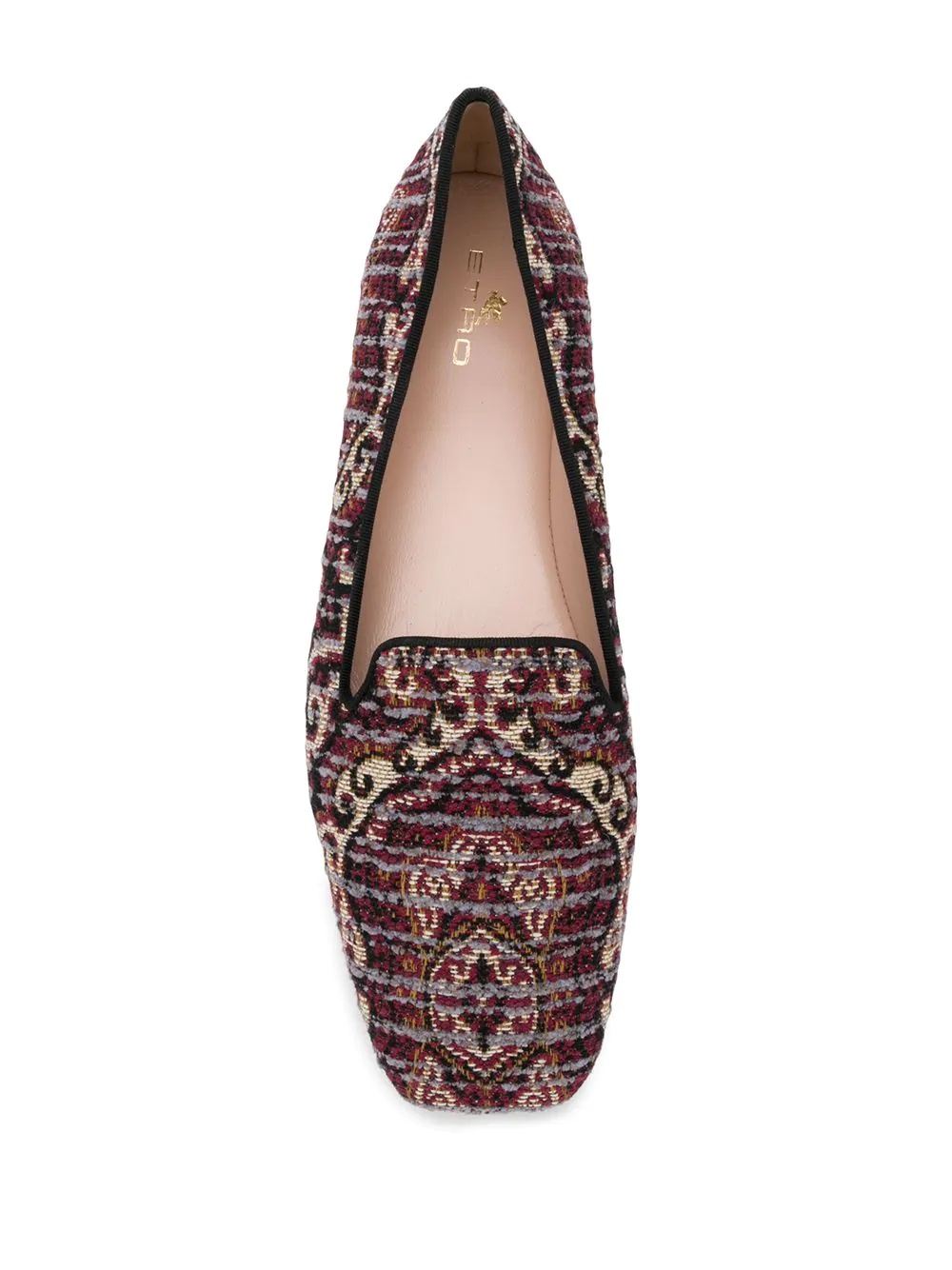 paisley-print flat loafers - 4