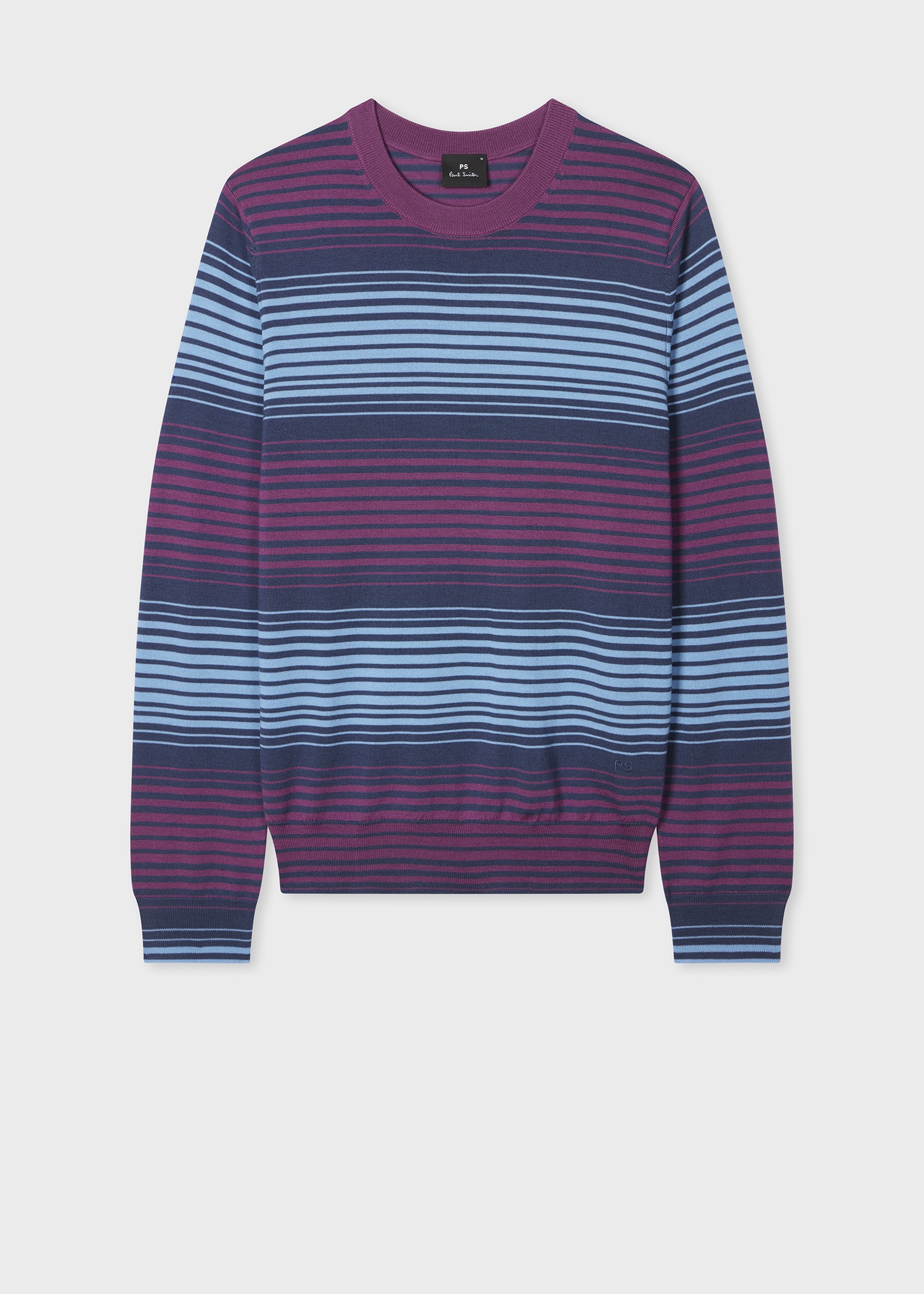 Purple and Blue Stripe Merino Sweater - 1