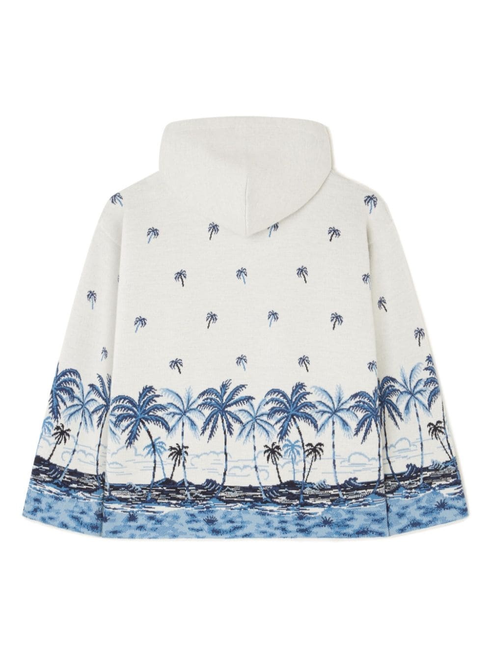 hawaii print-knitted wool hoodie - 7