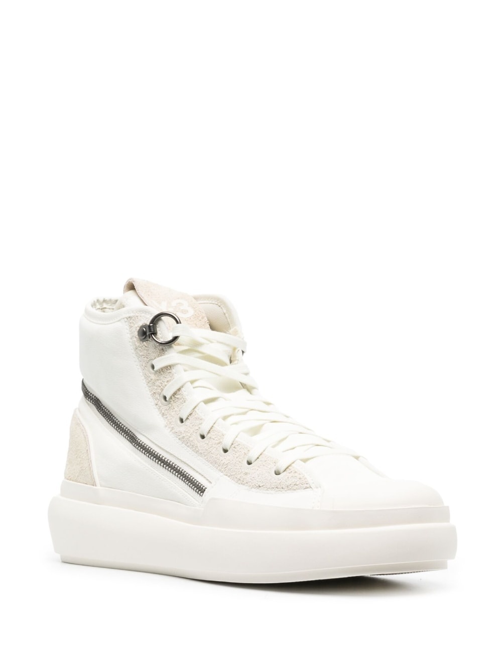 zip-around suede high-top sneakers - 2