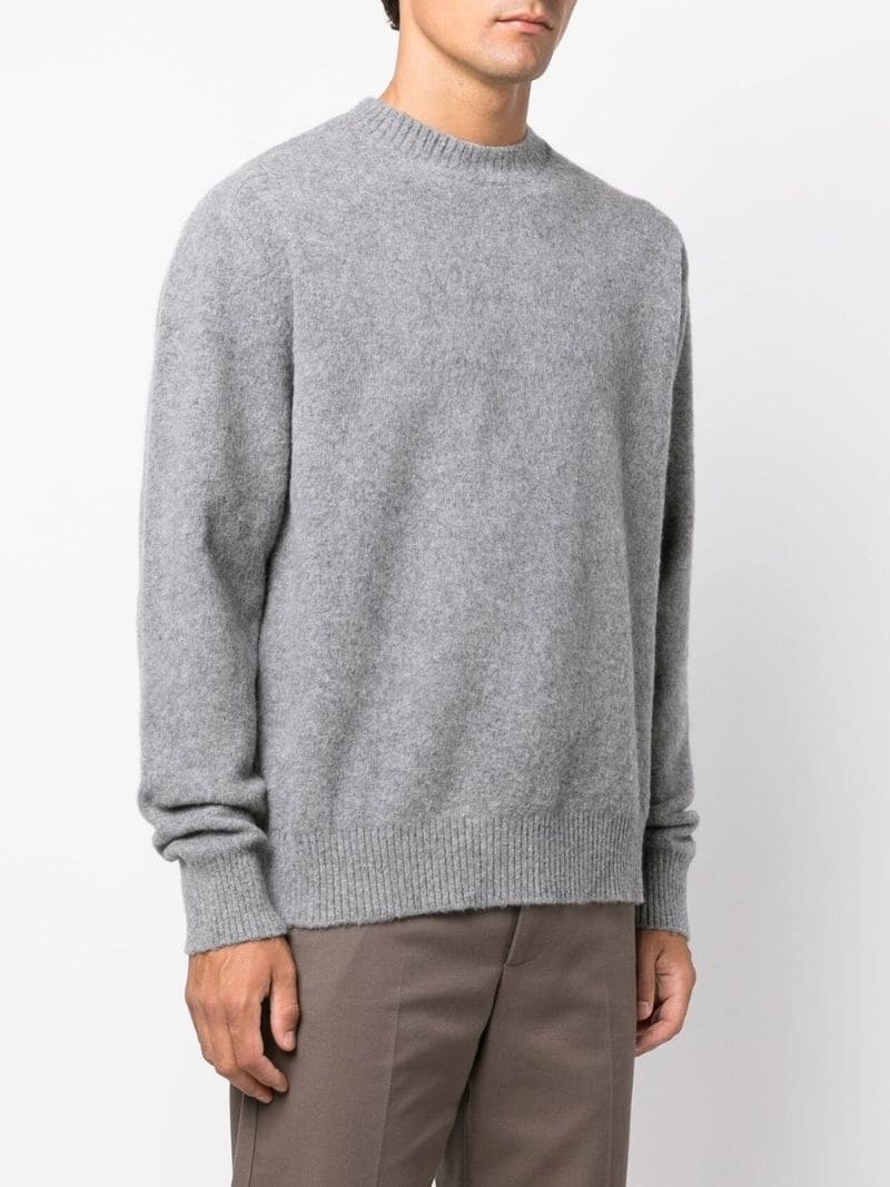 intarsia-knit logo wool=blend jumper - 4