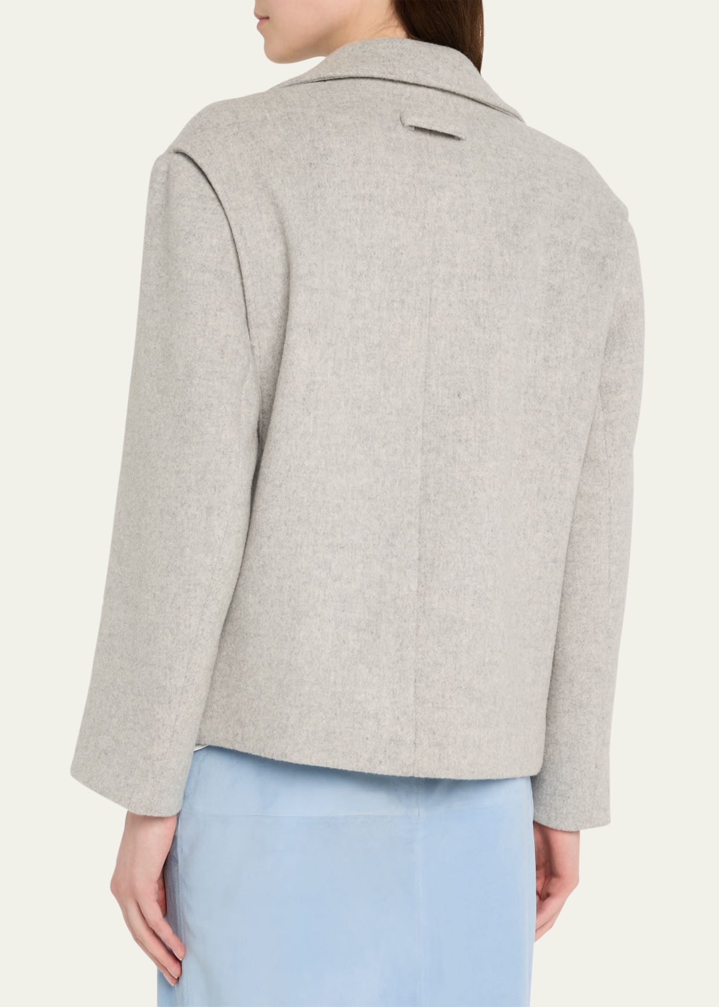 Nola Double-Breasted Brushed Wool Cashmere Jacket - 3