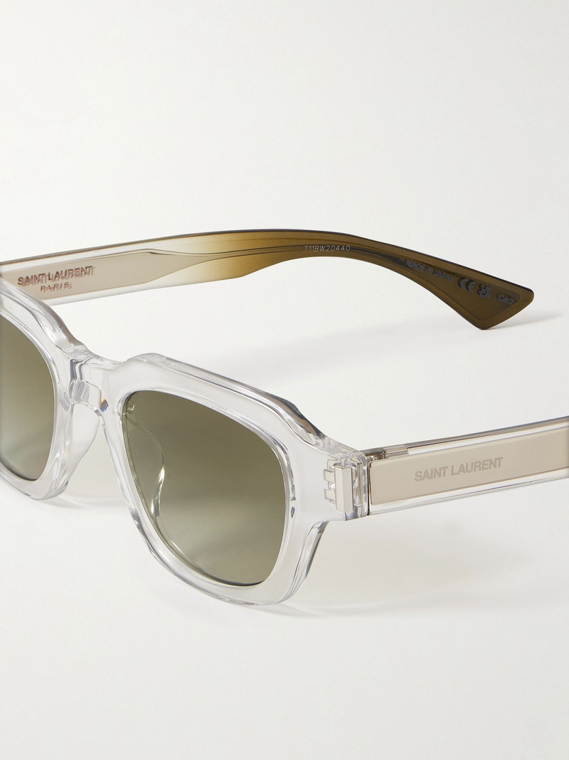 D-frame acetate and silver-tone sunglasses Clear 4