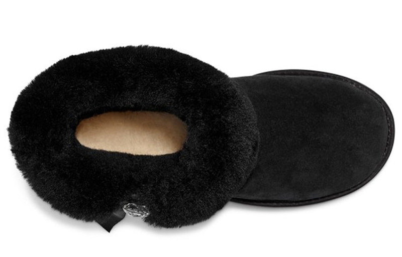 UGG (WMNS) UGG Cinched Fur Mini Snow Boots Black 1106909-BLK outlook