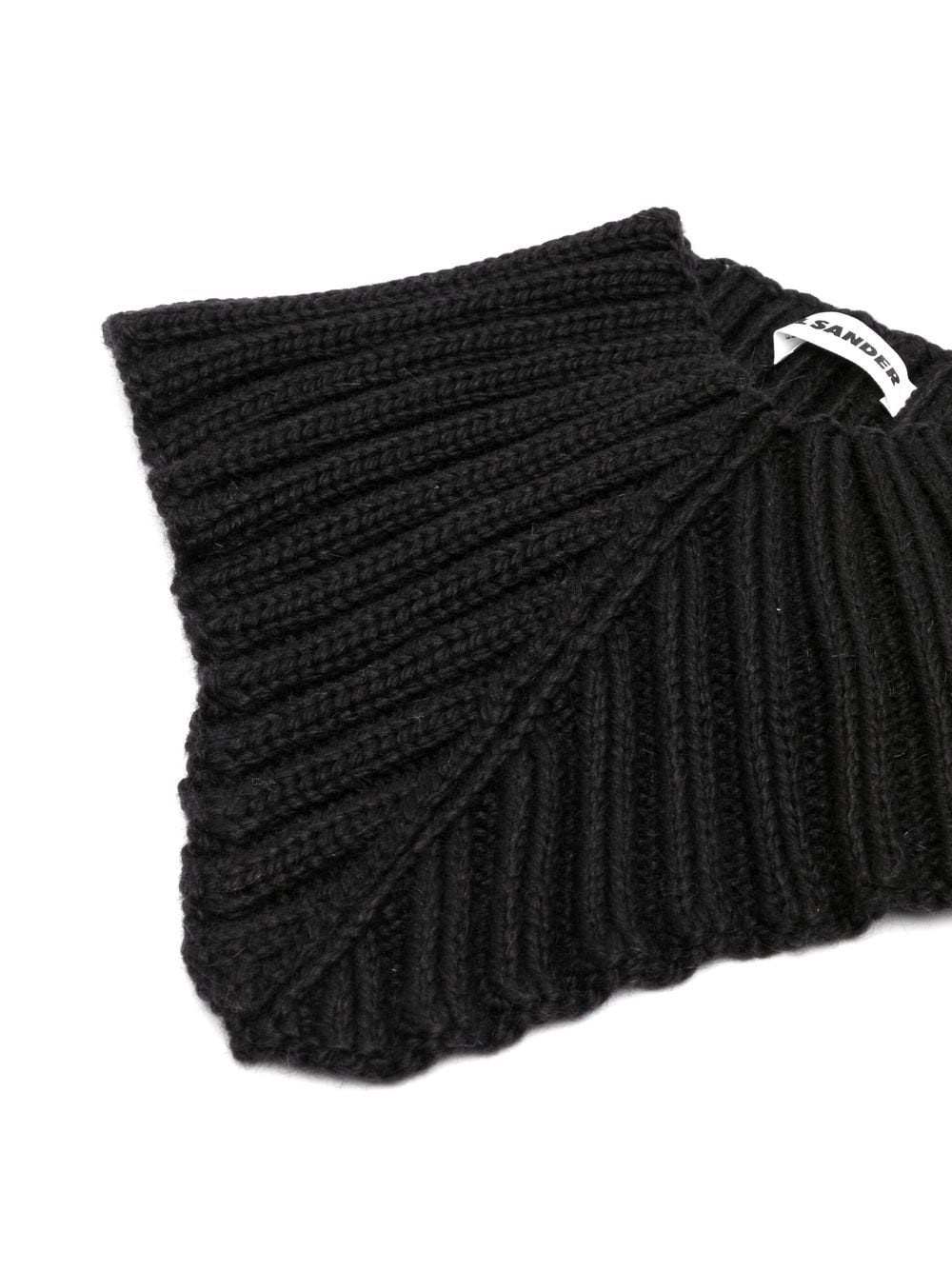 ribbed-knit collar scarf - 3