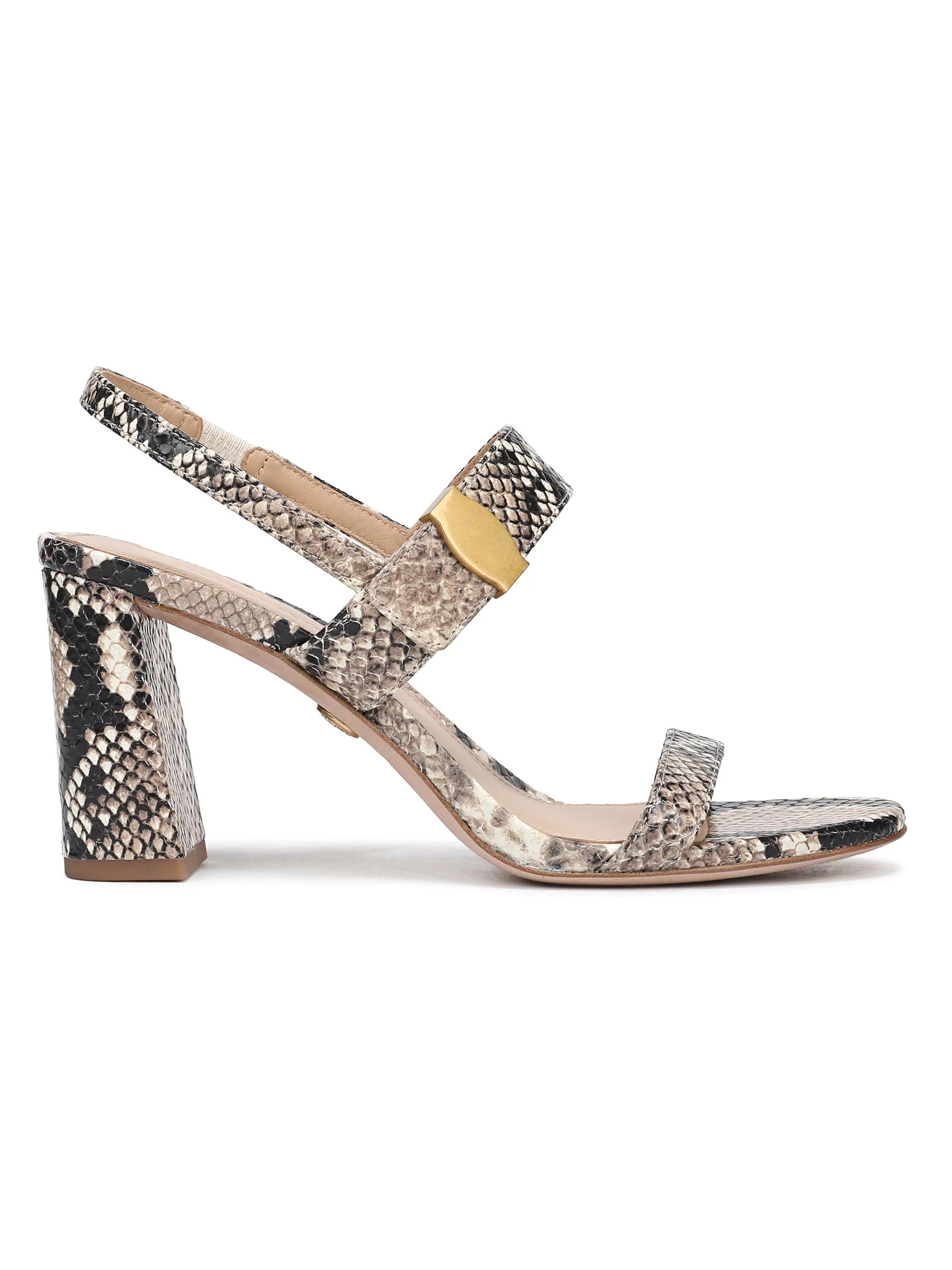 Women's Genetta Snakeskin-Embossed Leather Sandals - Ecru Multi - 1