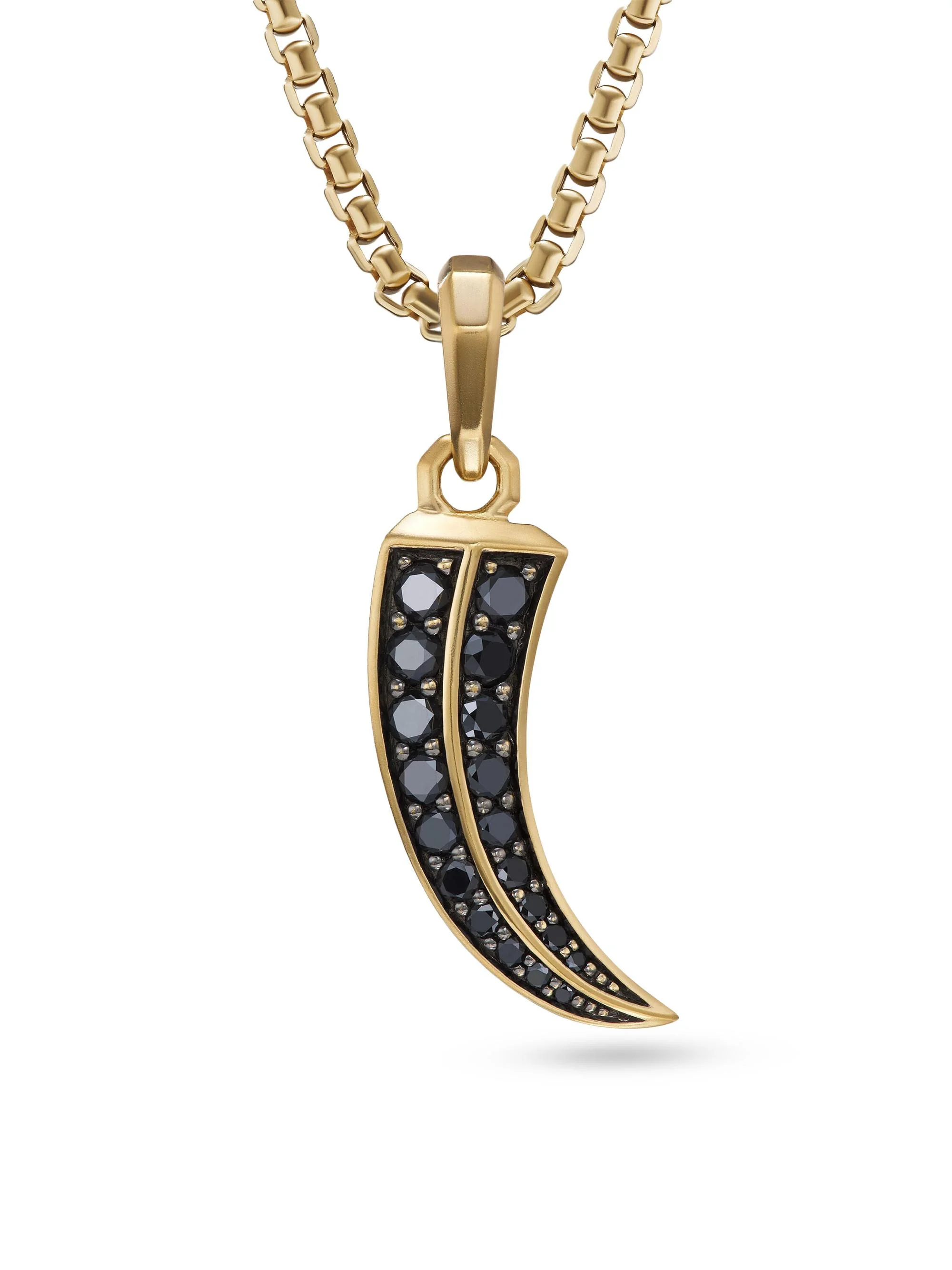 Men's Roman Claw Amulet in 18K Yellow Gold - Black Diamond - 1