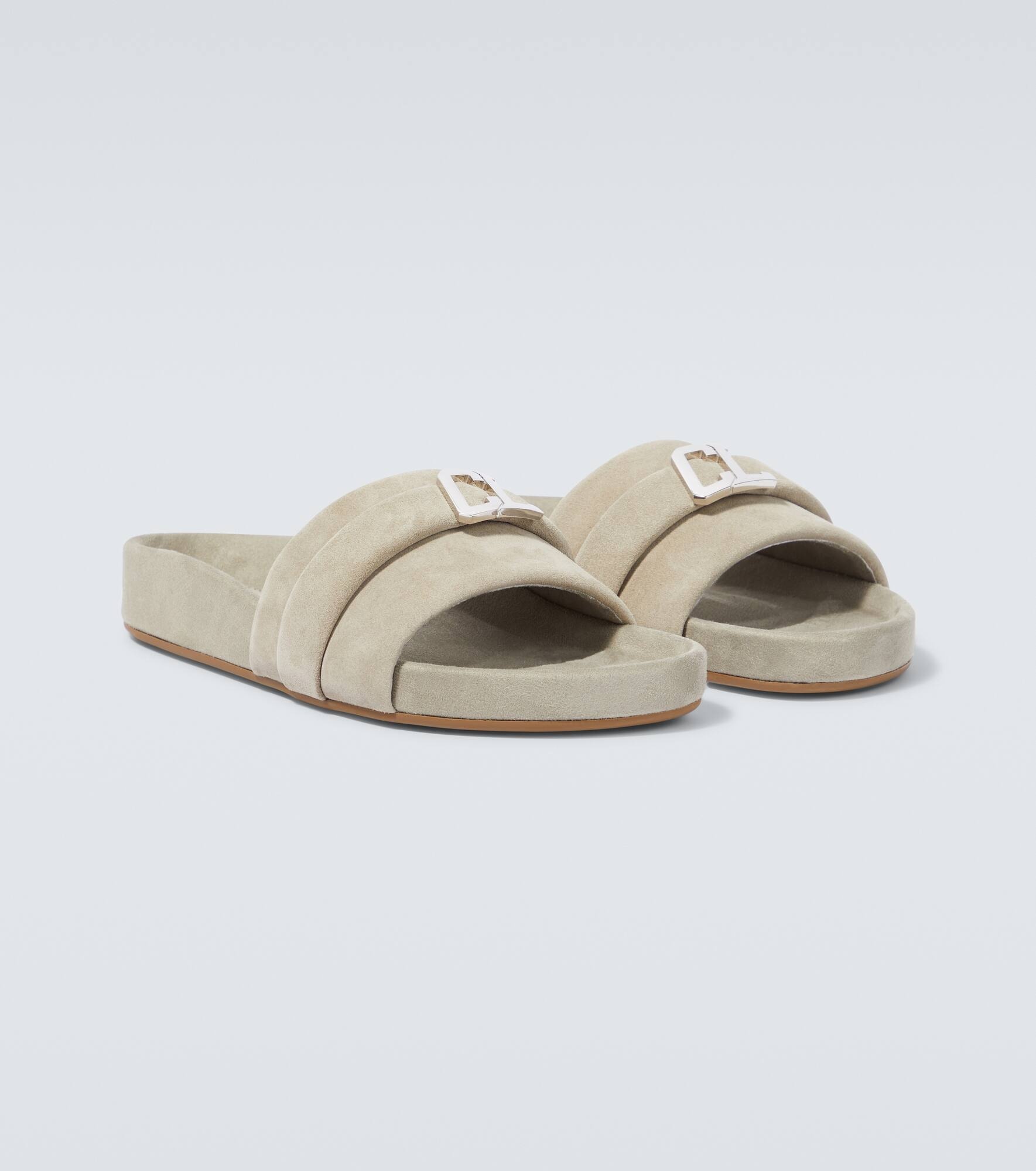 Embellished suede slides - 5