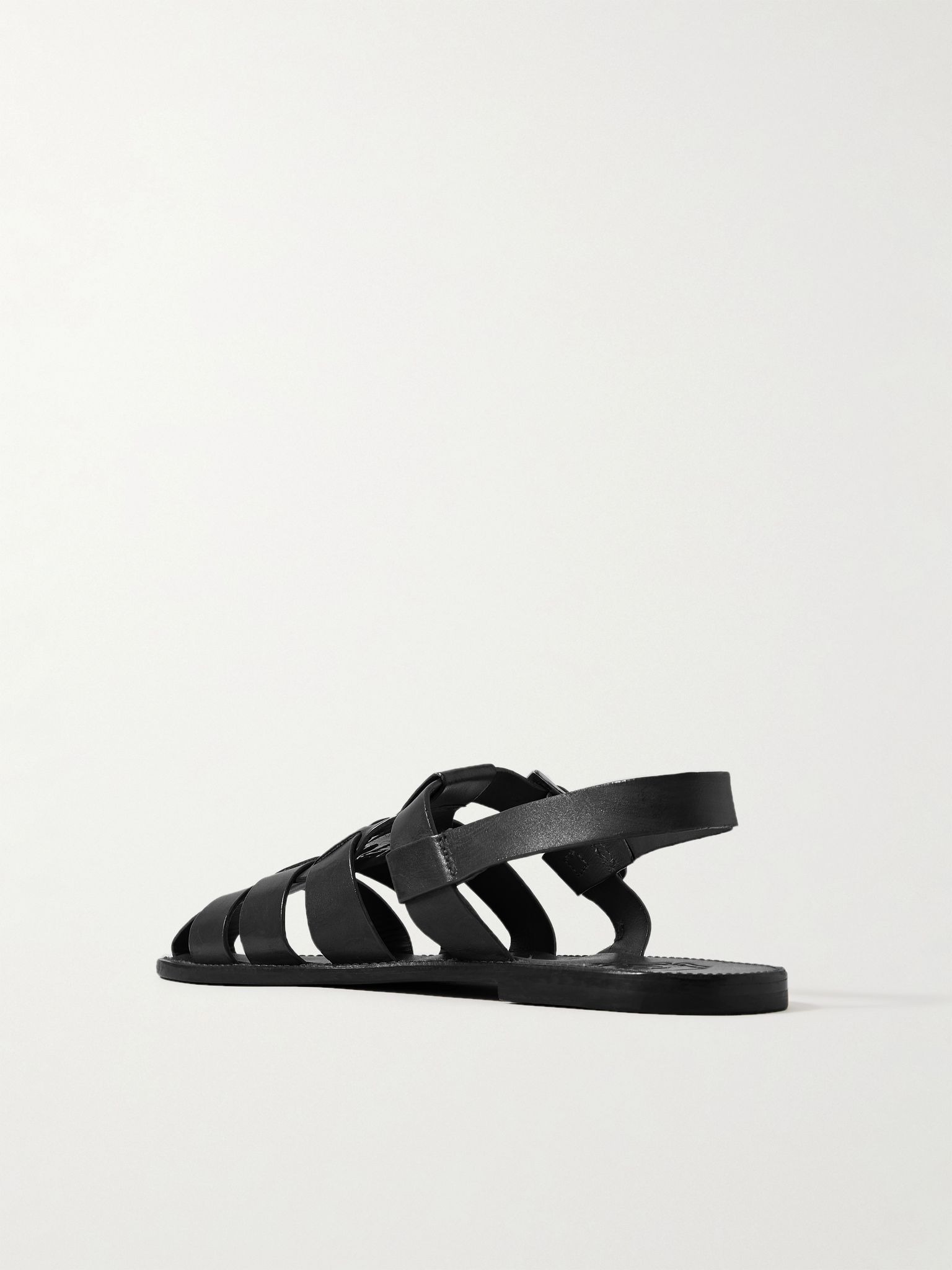 Quincy Leather Fisherman Sandals Black - 3