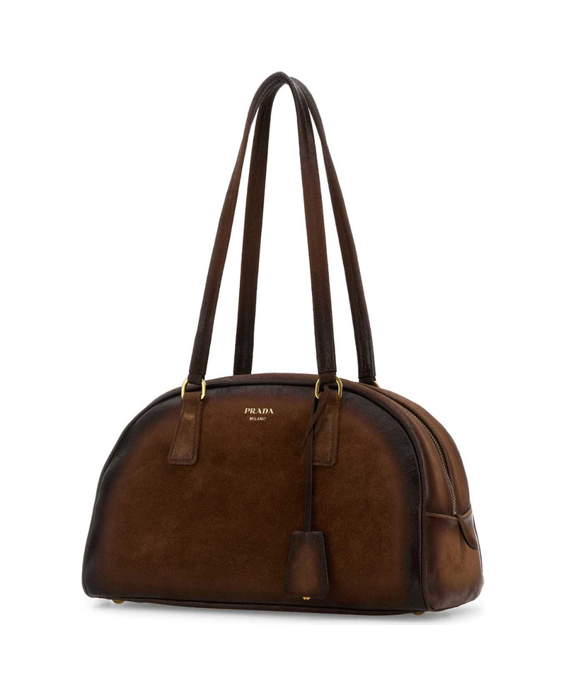 Prada Brown Suede Medium Prada Bowling Shoulder Bag outlook