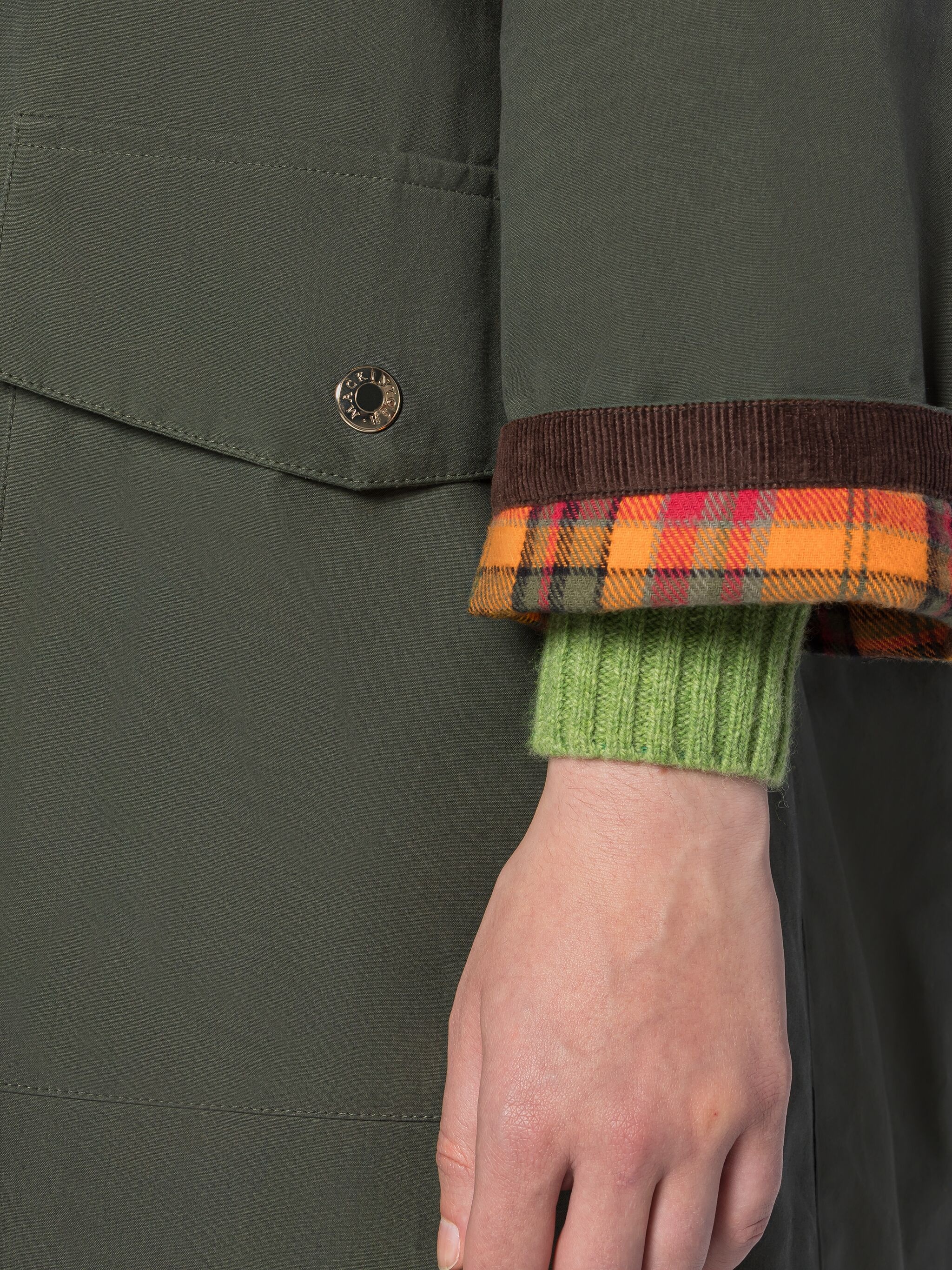 HUMBIE GREEN WAXED COTTON OVERCOAT - 5