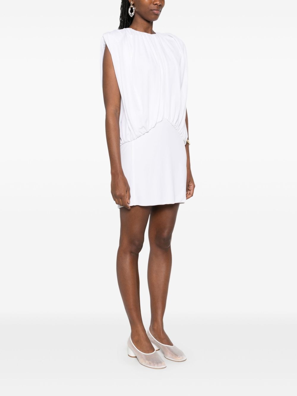 gathered-detailed mini dress - 3
