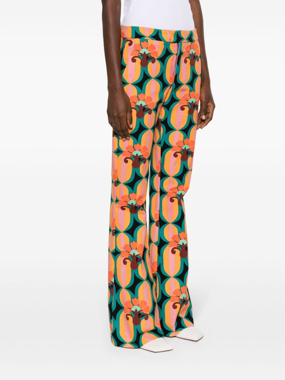 Saturday Night graphic-print flared trousers - 3