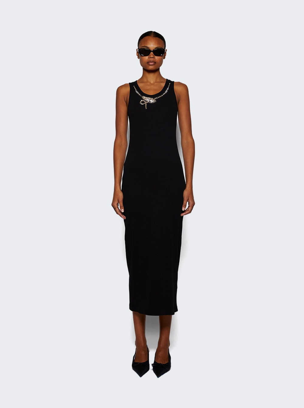 Rib Tank Dress Black - 3