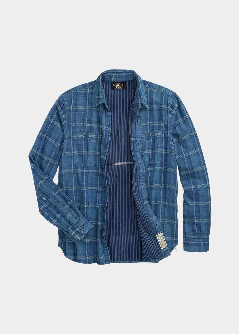 Indigo Plaid Double-Faced Workshirt 3