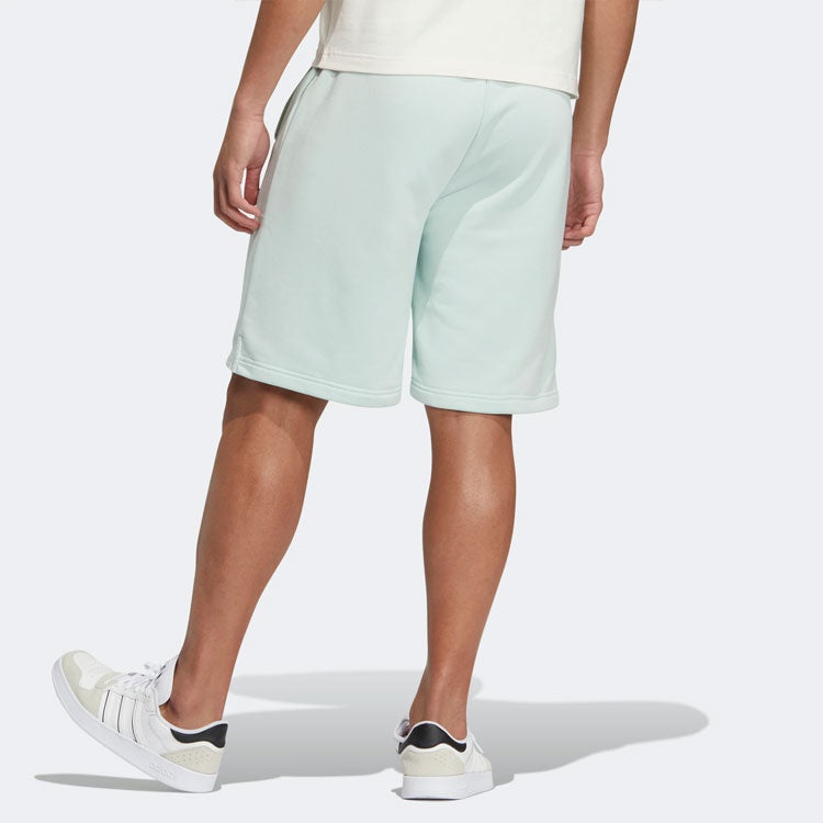 adidas neo Solid Color Lacing Casual Straight Shorts Unisex Green HS6821 - 3