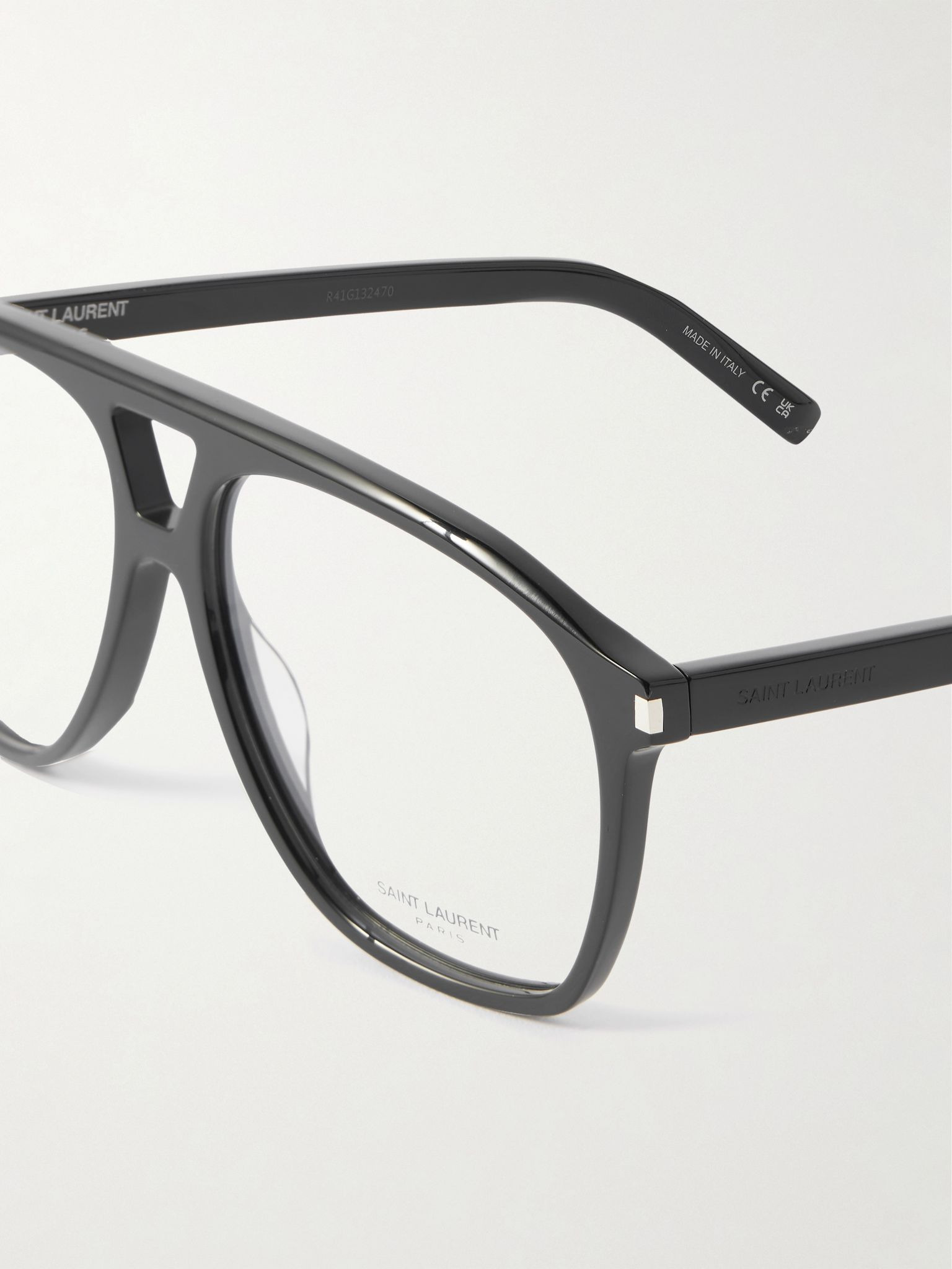 Aviator-Style Acetate Optical Glasses Black - 4