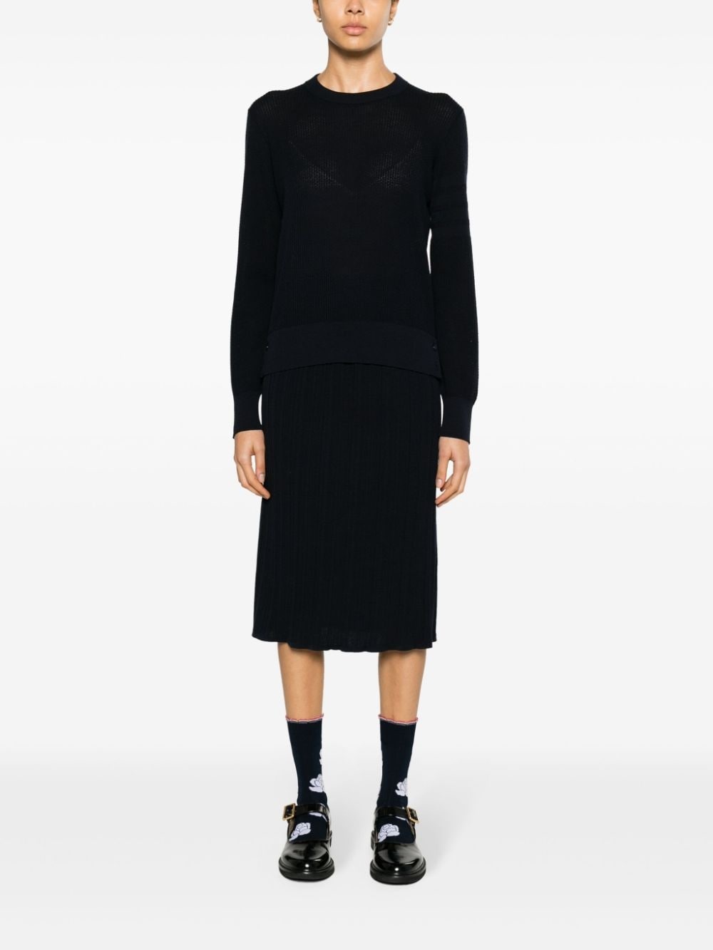 plissÃ© virgin-wool midi skirt - 2