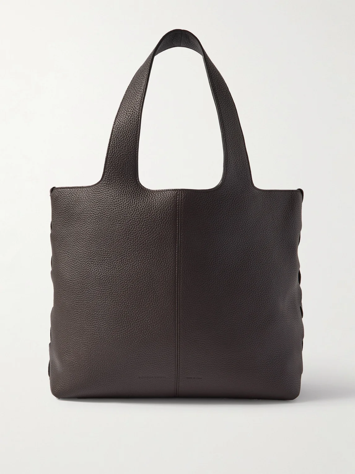 Large Intrecciato-Detailed Full-Grain Leather Tote Bag - 1