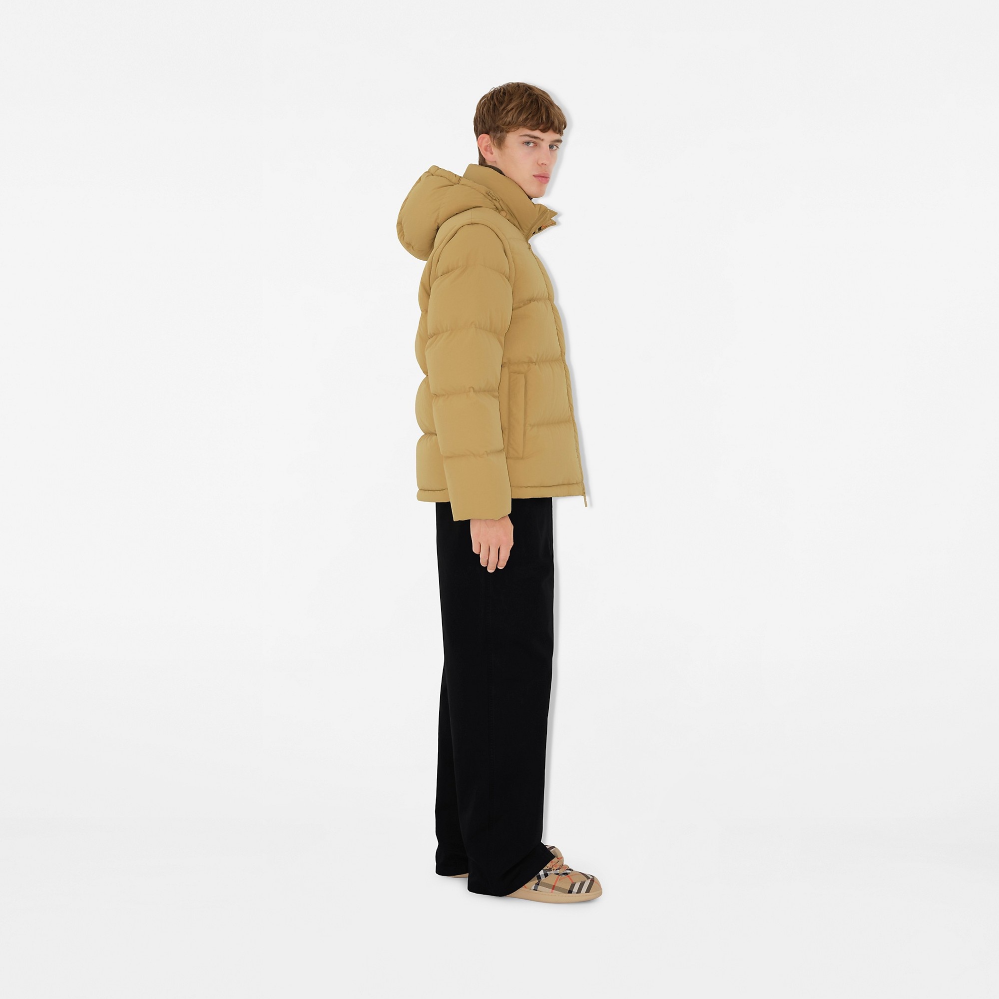 Detachable Sleeve Nylon Puffer Jacket - 3
