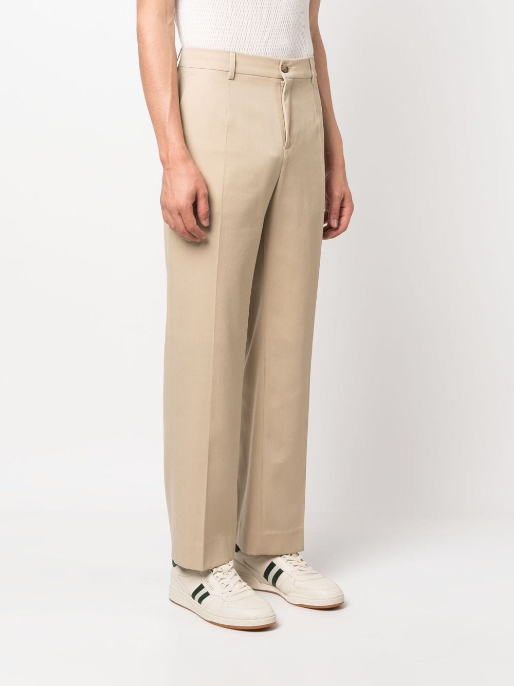 high-waist gabardine trousers - 3
