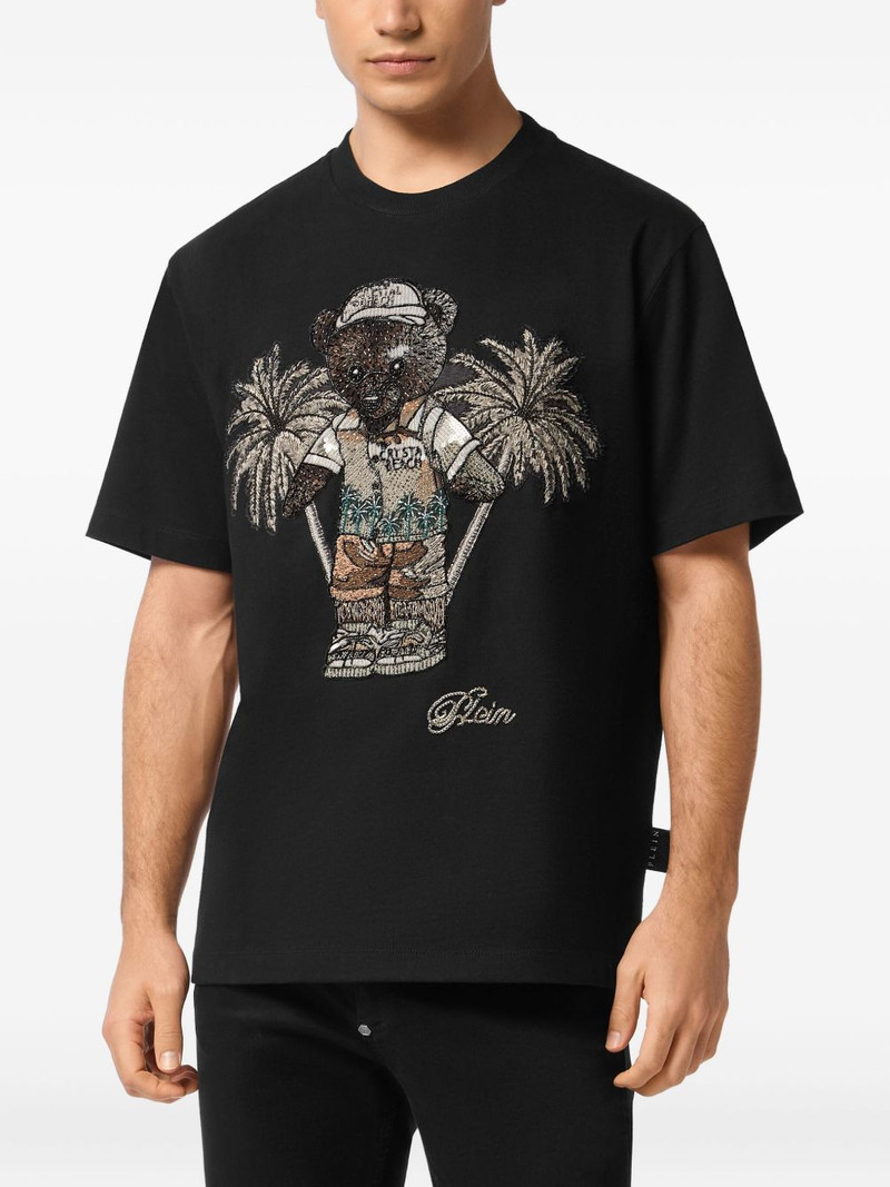 PHILIPP PLEIN teddy bear-embroidered T-shirt outlook