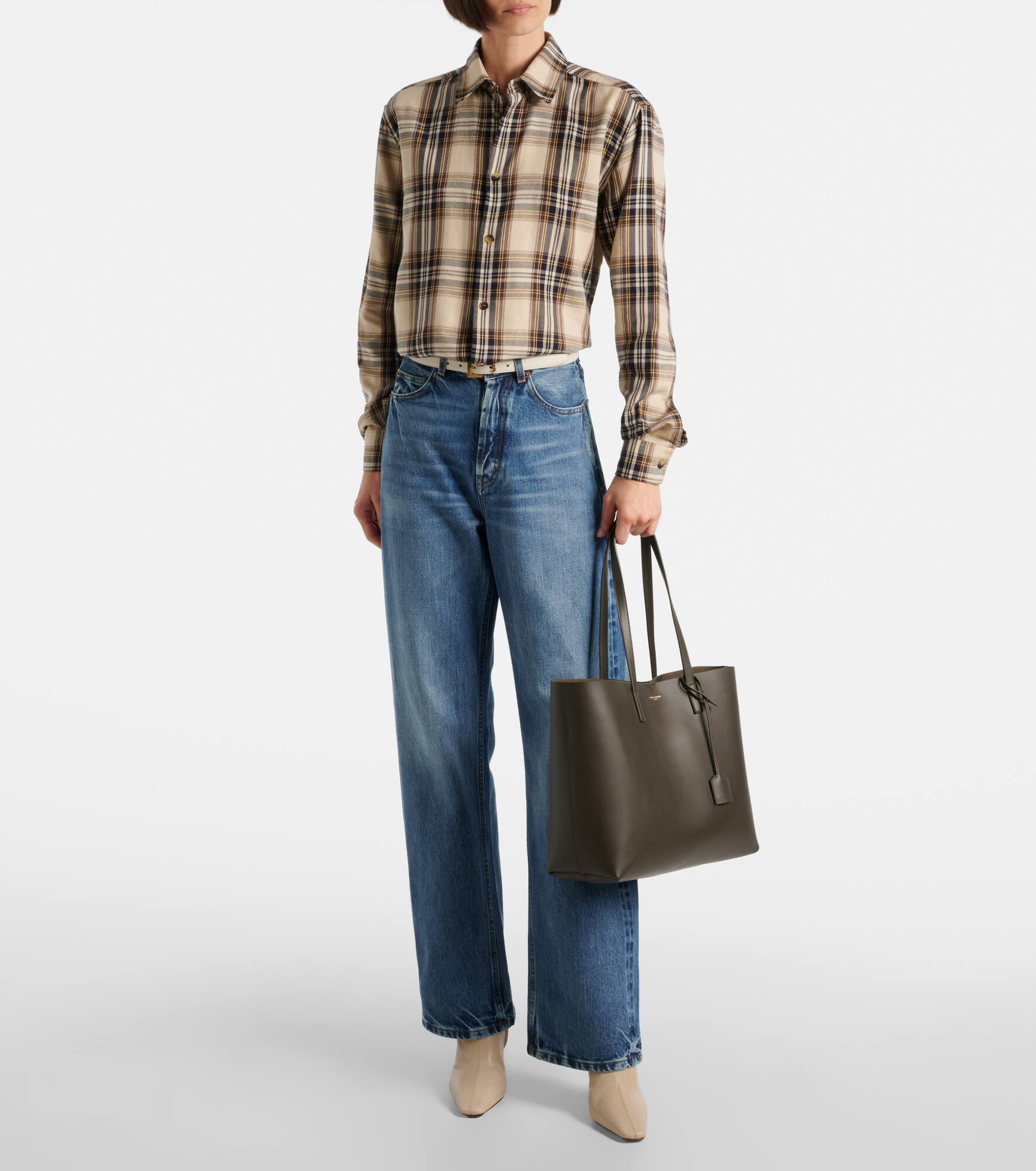 Shopping Large leather tote bag - 5